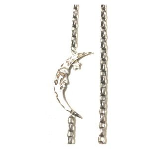 Rare Vintage Sterling watch Fob with Moon